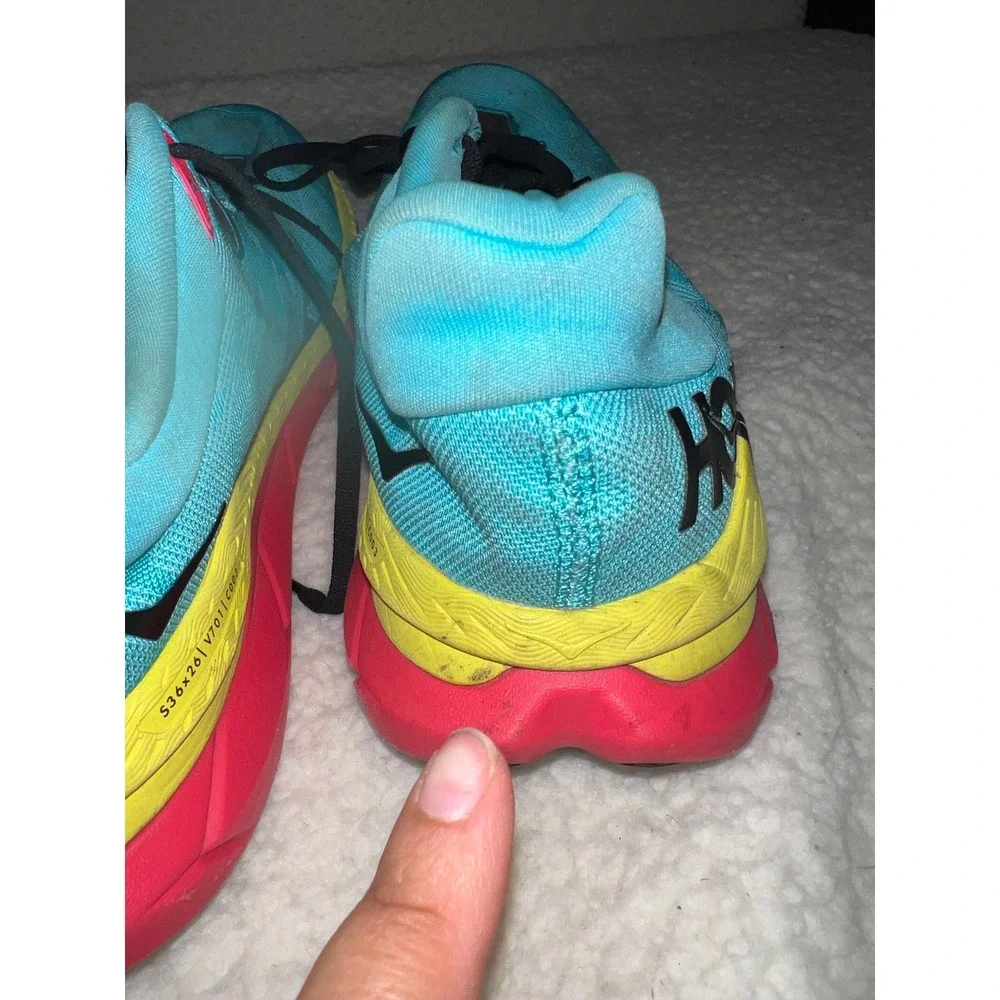 Hoka Tecton X Mens Trail Running Shoes Scuba Blue Yellow 1123161 Size 12D